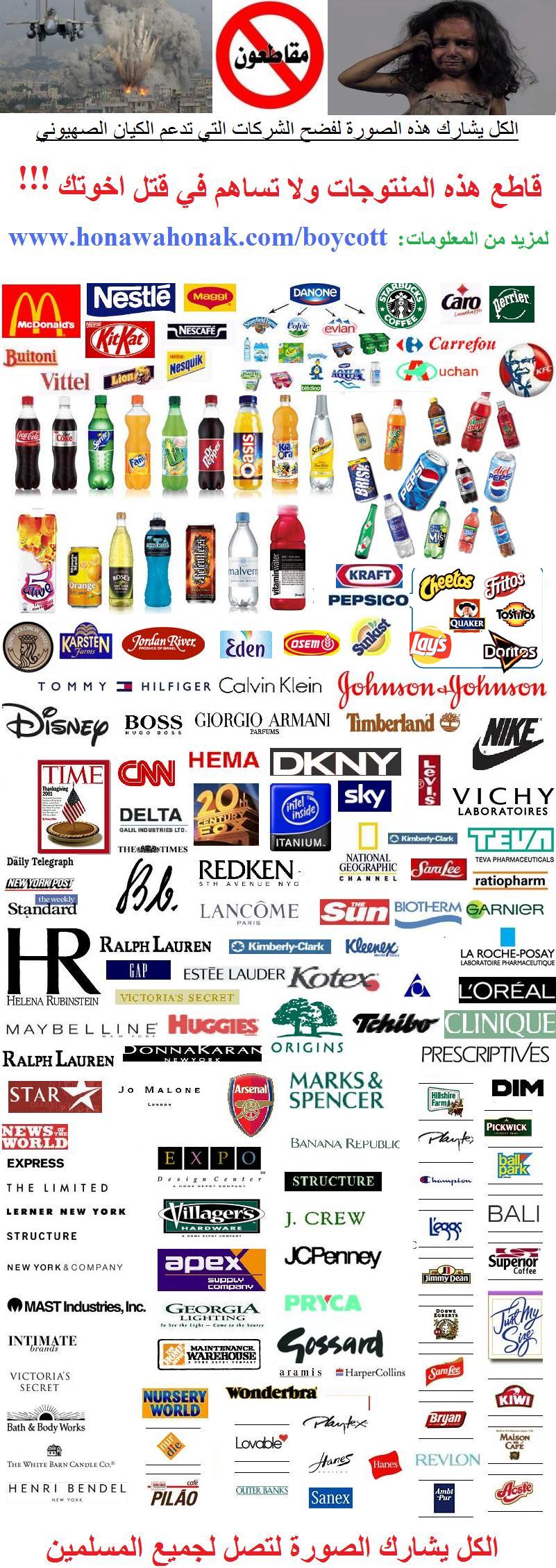 الشركات التي تدعم اسرائيل