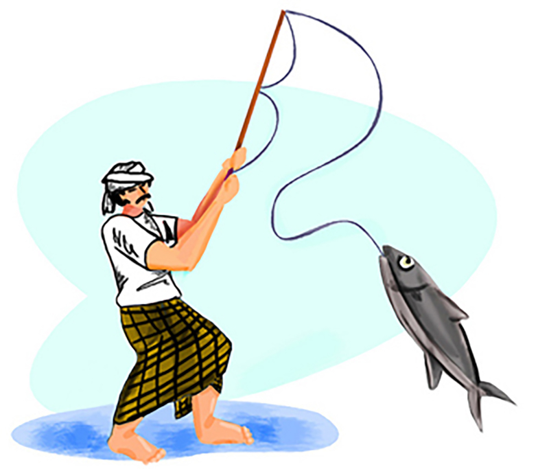 طريقة صيد السمك بالصنارة